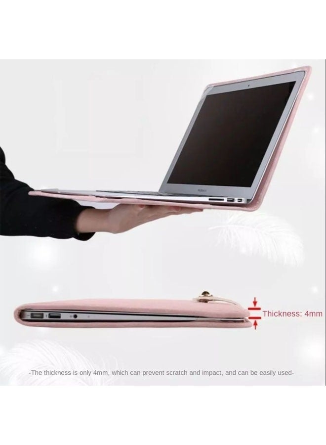 Arabest Pink Laptop Bag PU Laptop Protective Case for for Macbook, Lenovo, Xiaomi, Huawei, Suitable for 14 Inches - Image 2